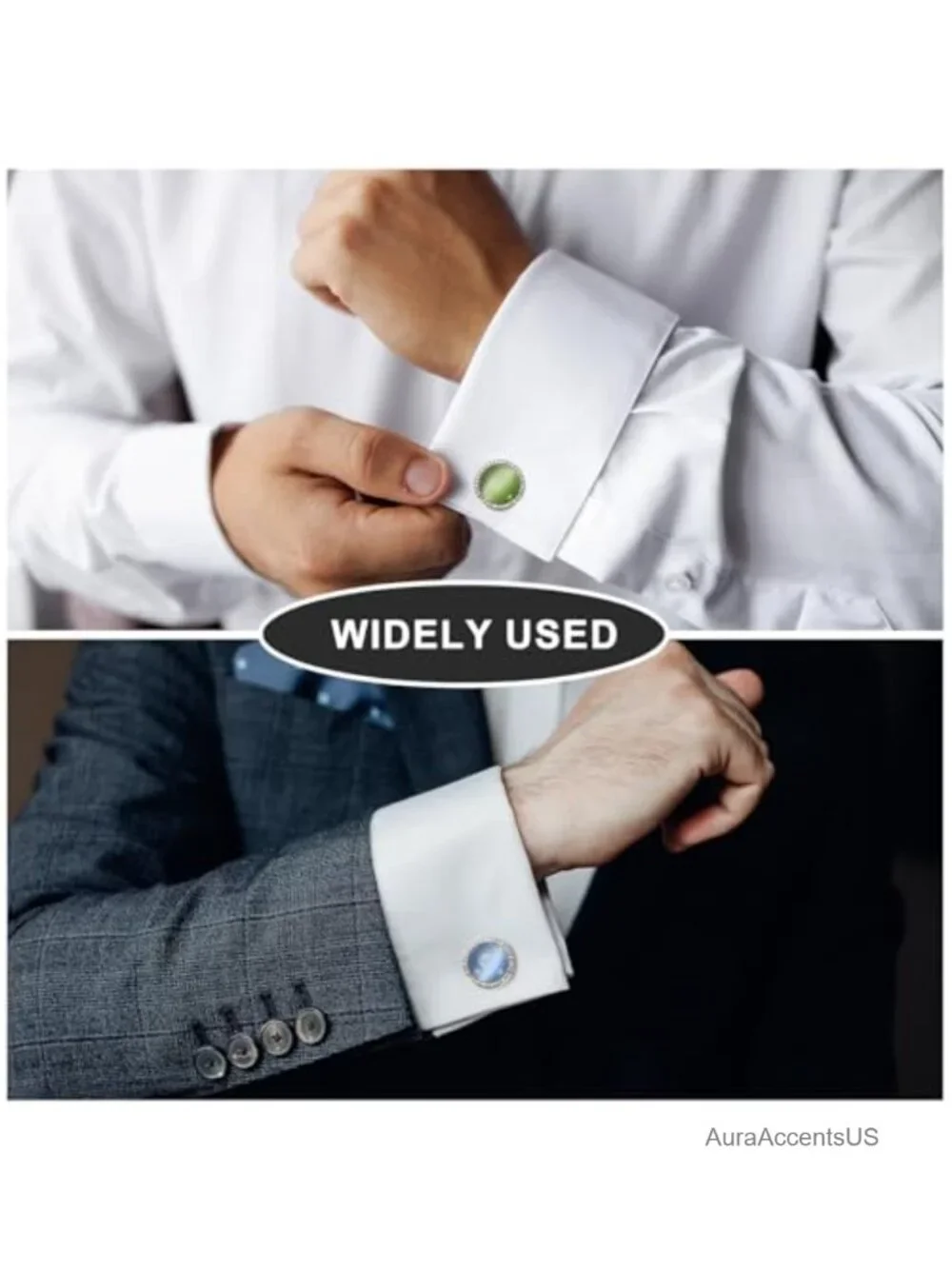 Cat's Eye Button Cover Cufflinks Detachable Decorative for French Cuff Shirts